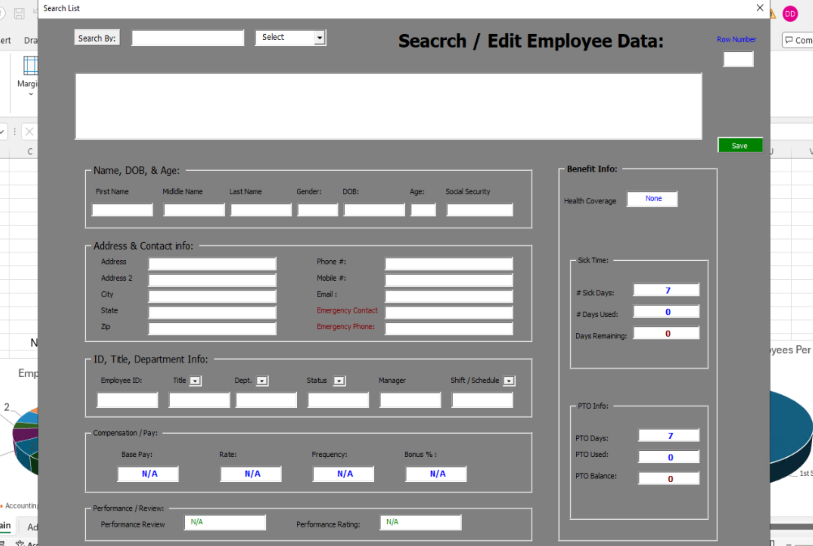 Custom Excel Data Entry Forms